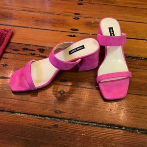 Nine West Pink Block Heel Sandals
